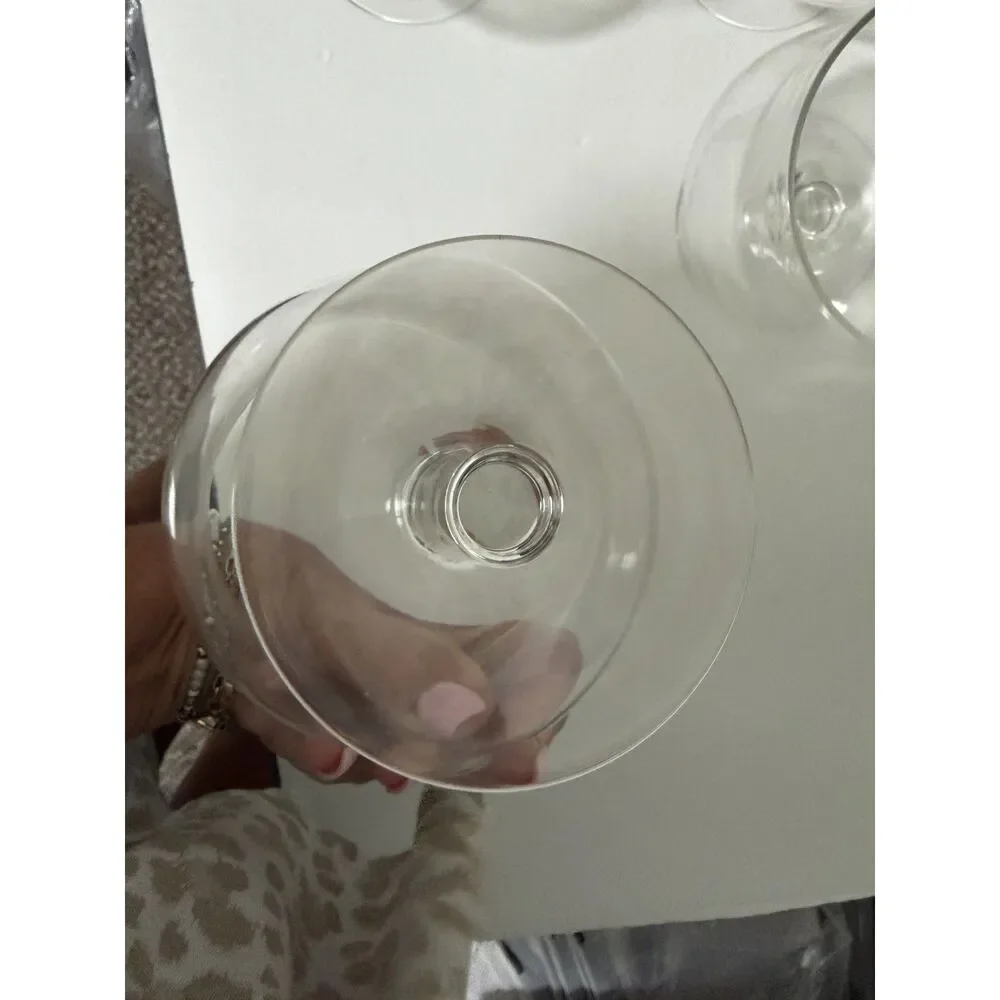 Vintage Clear Glass seafood cocktail stemmed glasses Set of 8